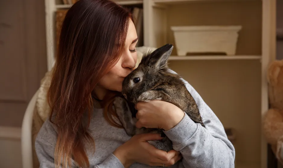 girl with rabbit